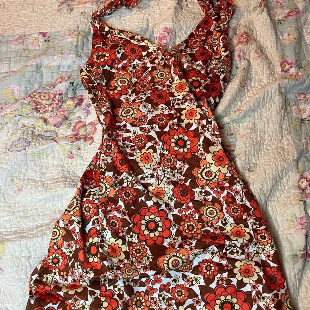 Floral Halter Neck Dress